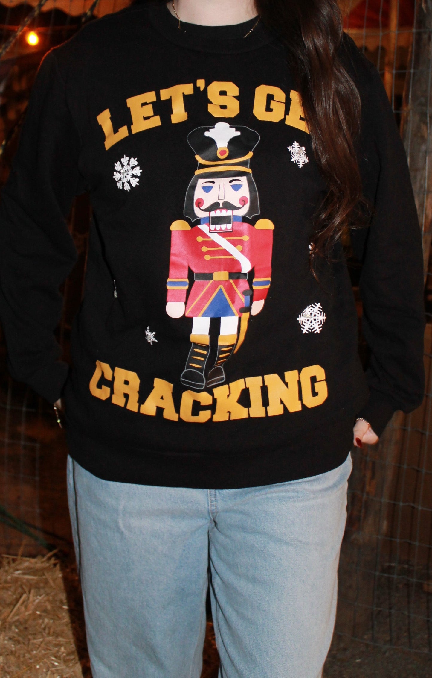 "let's get cracking" pullover