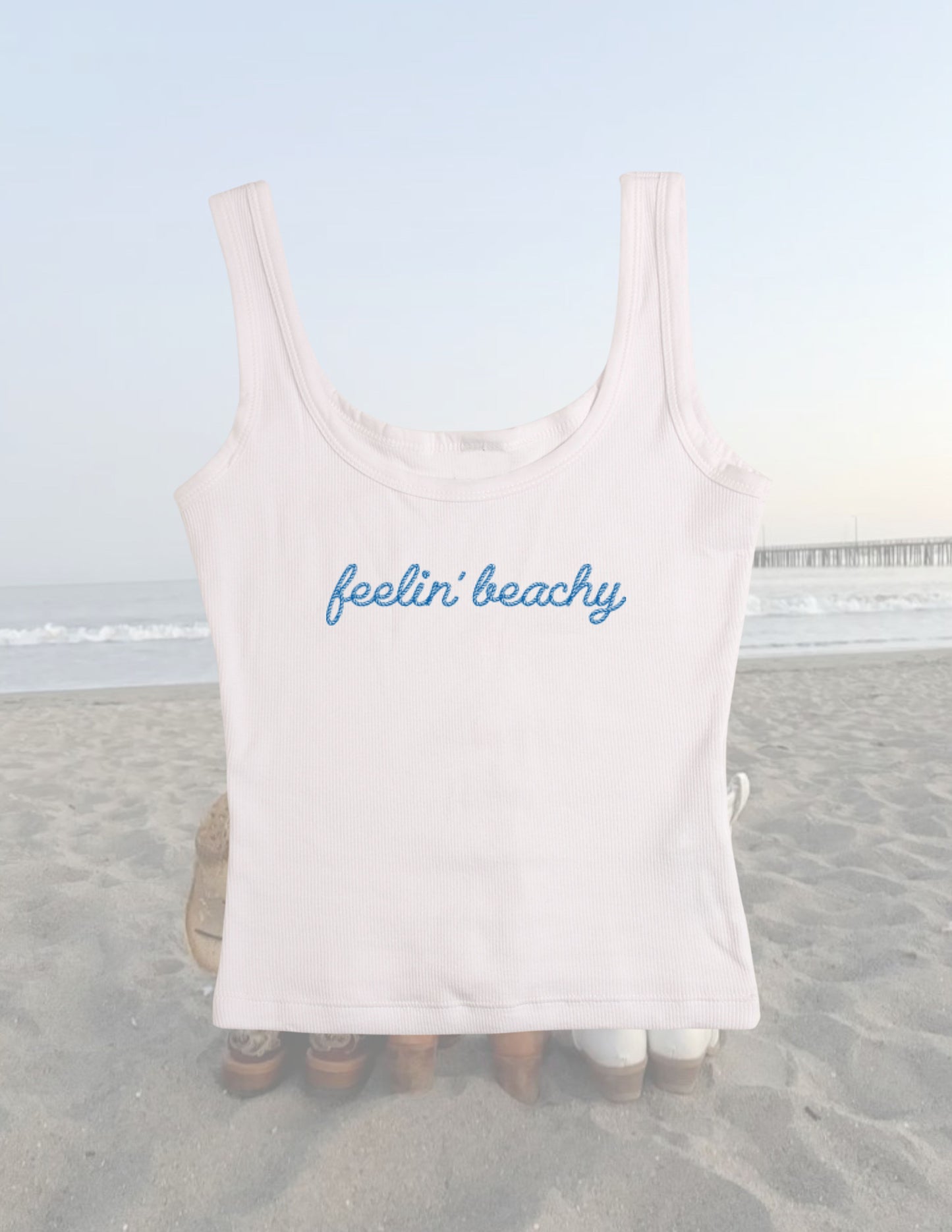 "feelin' beachy" og tank