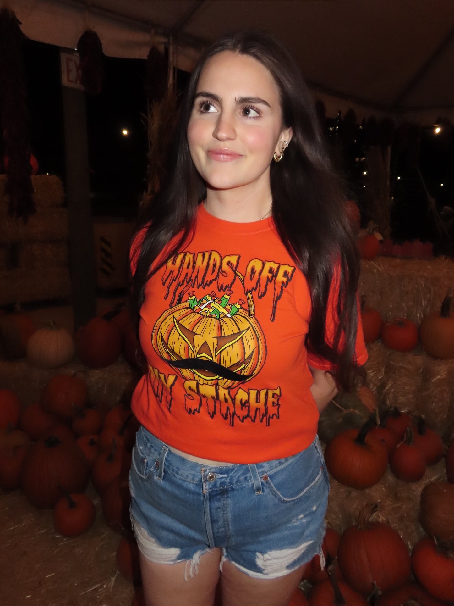 "hands off my stache" tee