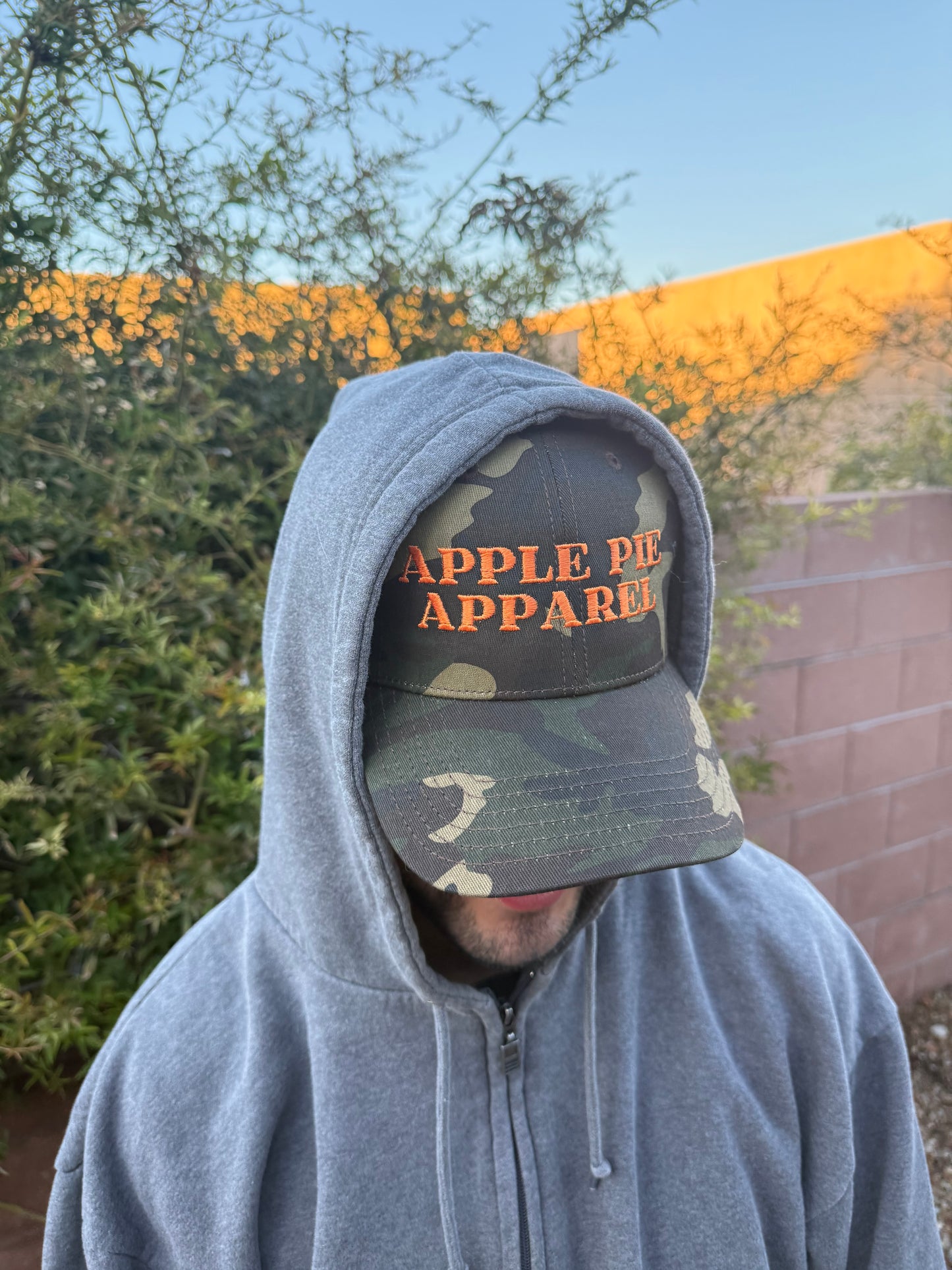 og orange camo trucker hat