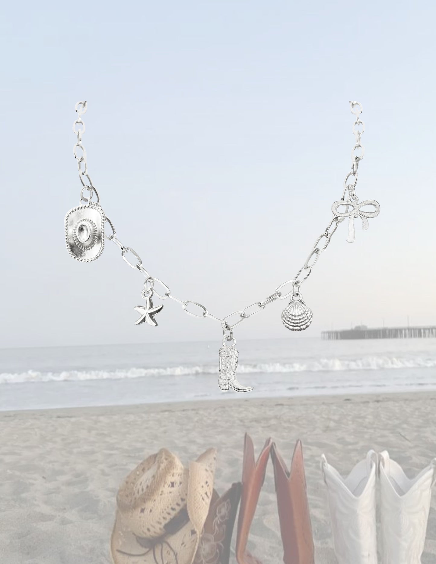 "ocean front property" charm necklace