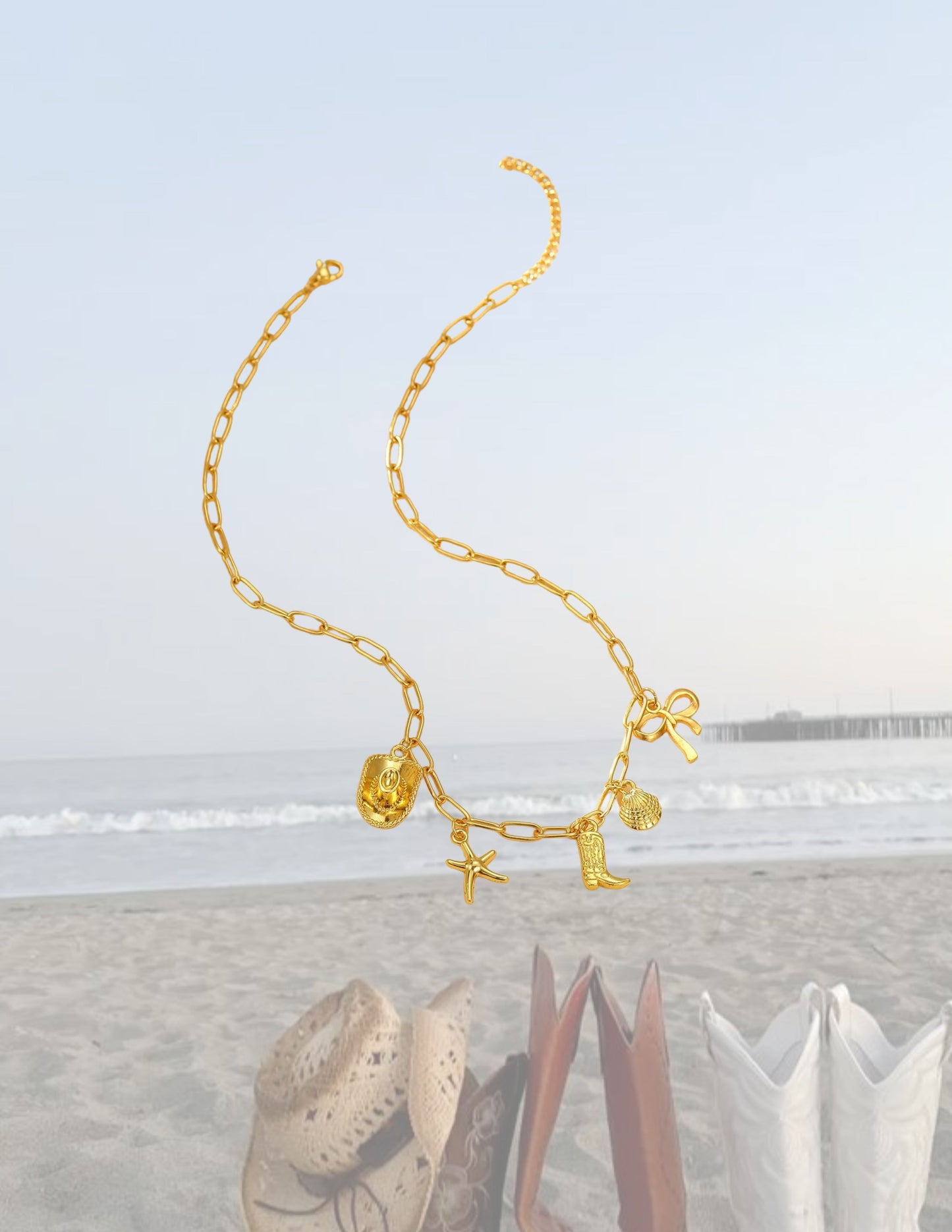 "ocean front property" charm necklace