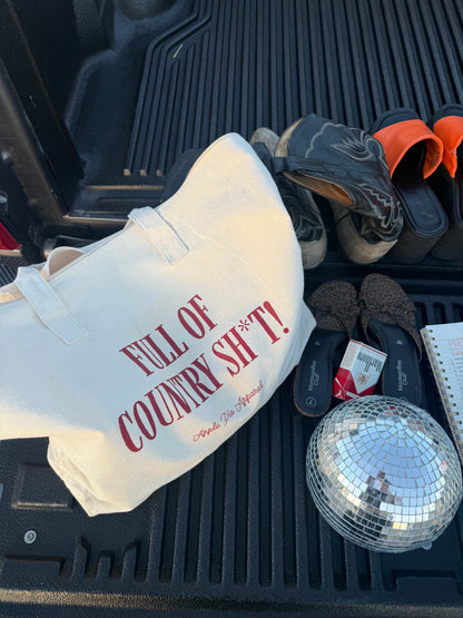 "full of country sh*t!" oversized tote