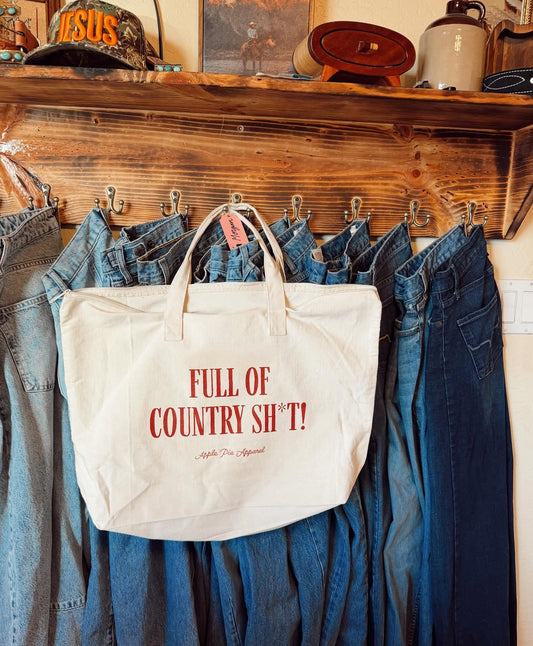 "full of country sh*t!" oversized tote