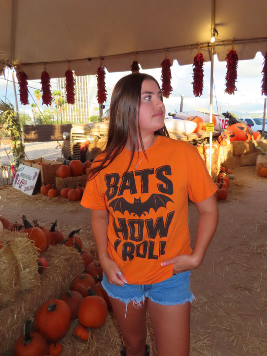 "bats how I roll" tee