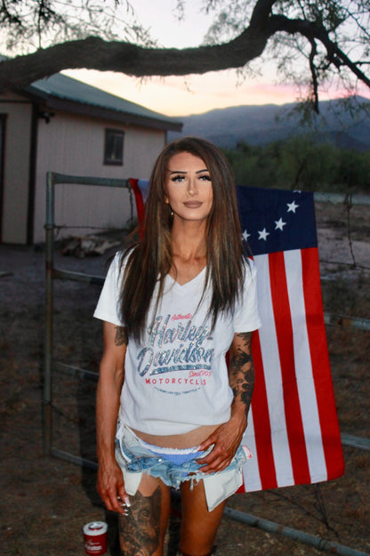 "red, white, & Harley" tee