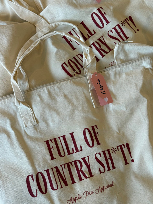 "full of country sh*t!" oversized tote