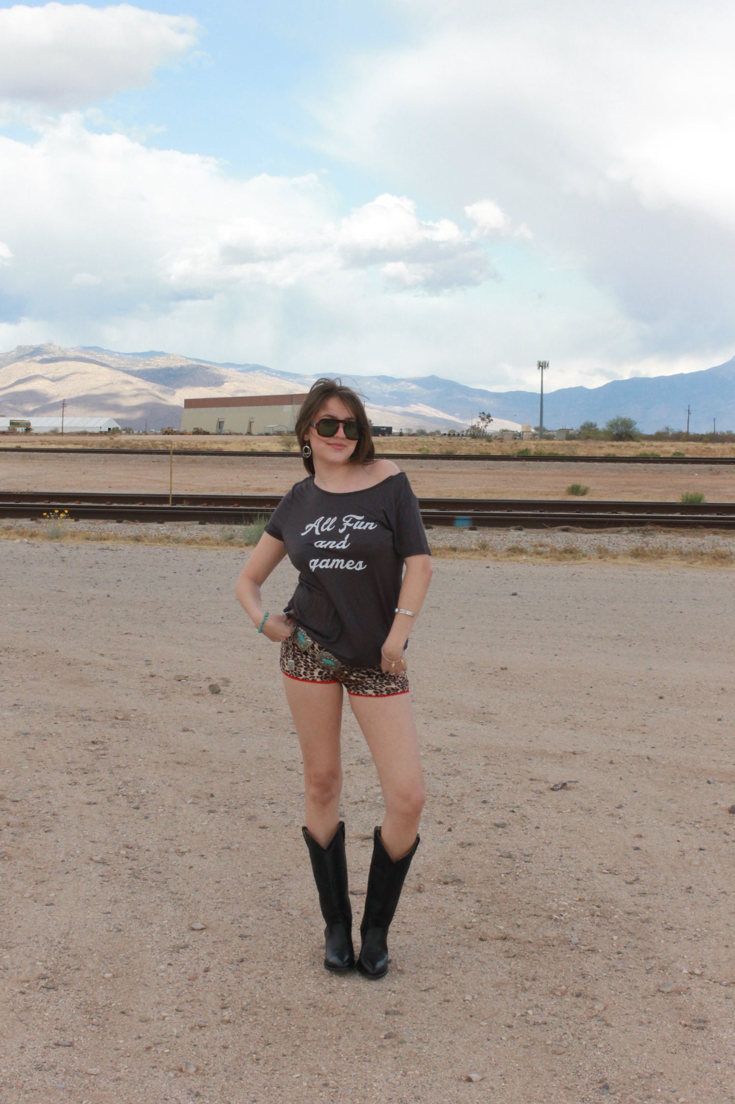 "all fun and games" tee