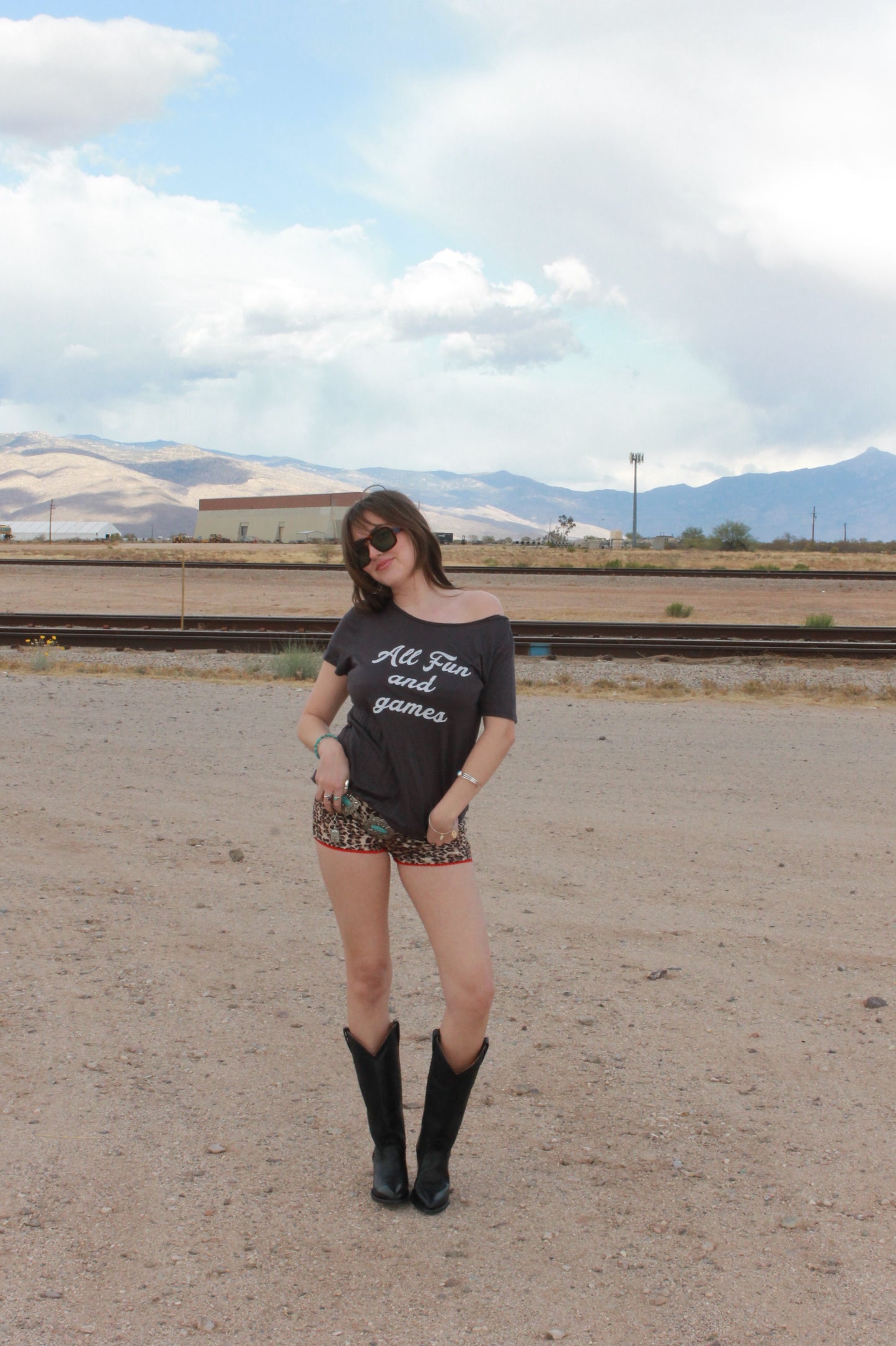 "all fun and games" tee