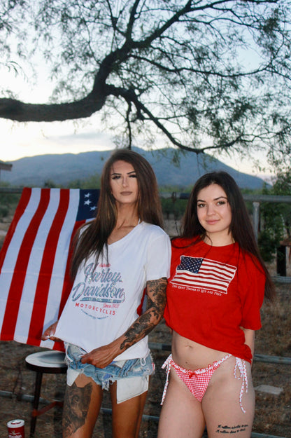"red, white, & Harley" tee