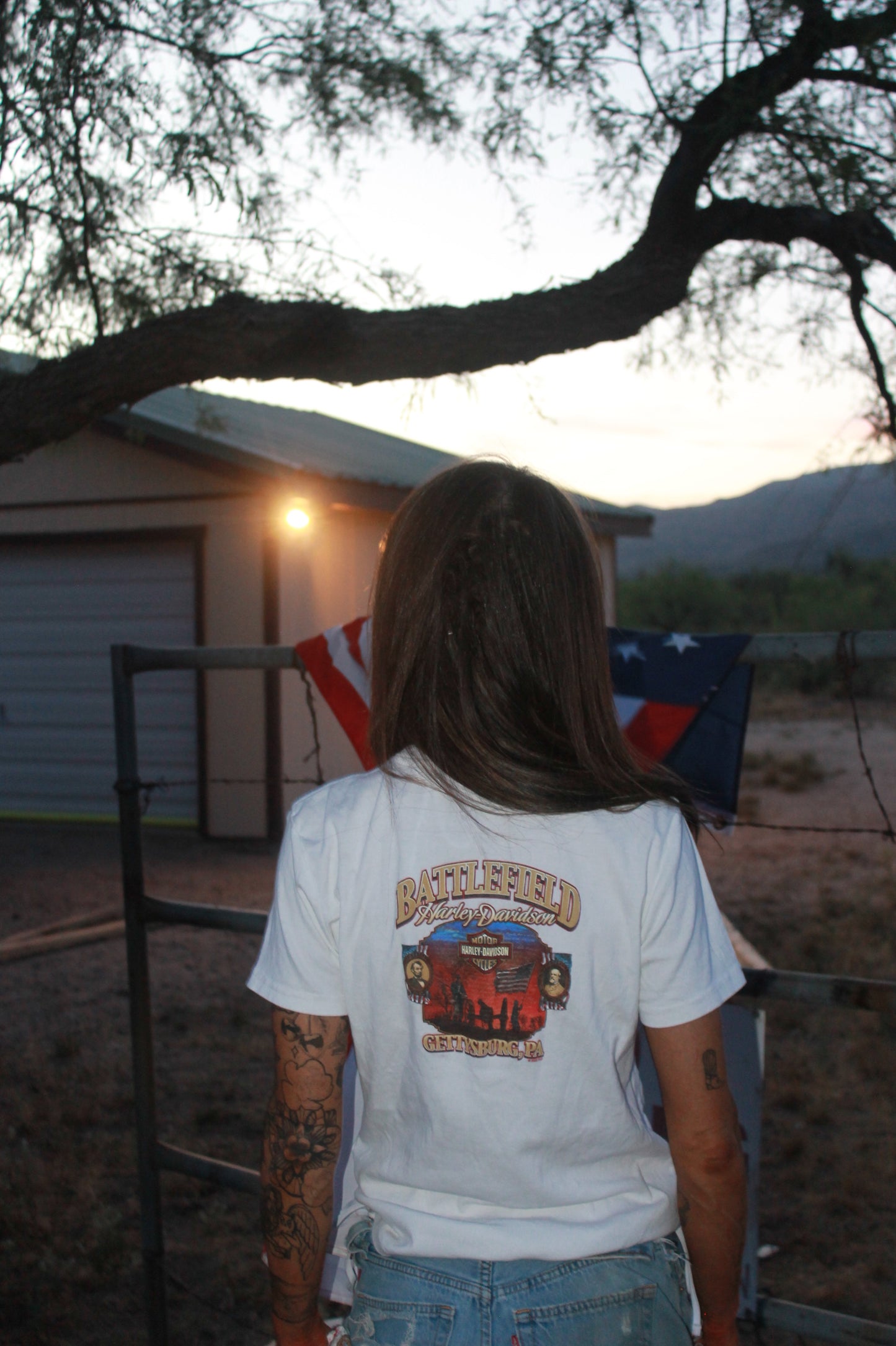 "red, white, & Harley" tee