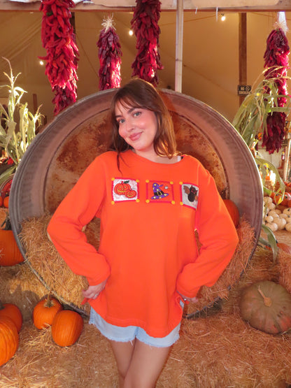 "spooky squared” pullover