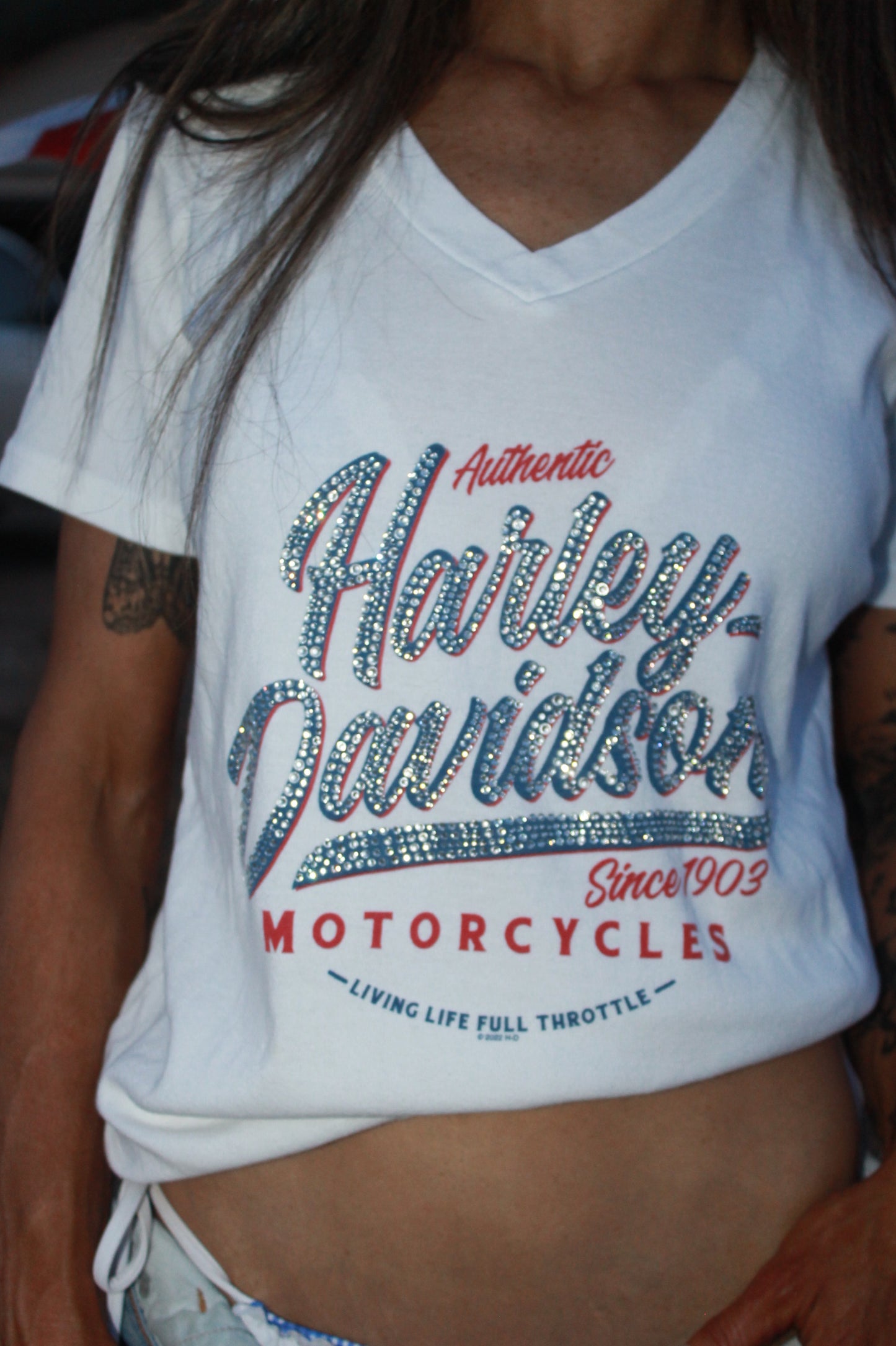 "red, white, & Harley" tee