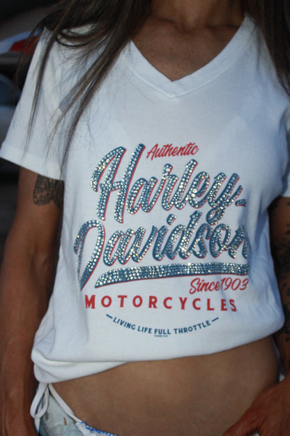 "red, white, & Harley" tee
