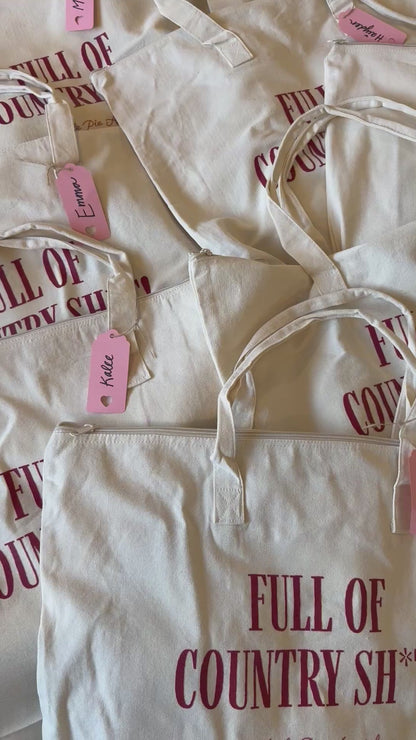 "full of country sh*t!" oversized tote